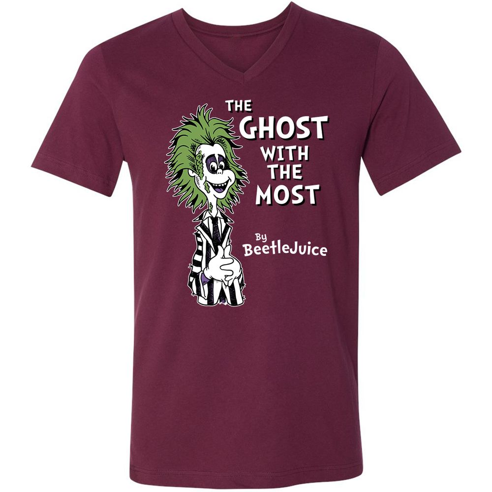 Unisex V-Neck T-Shirt - KJ3DHMXP - Maroon - 6