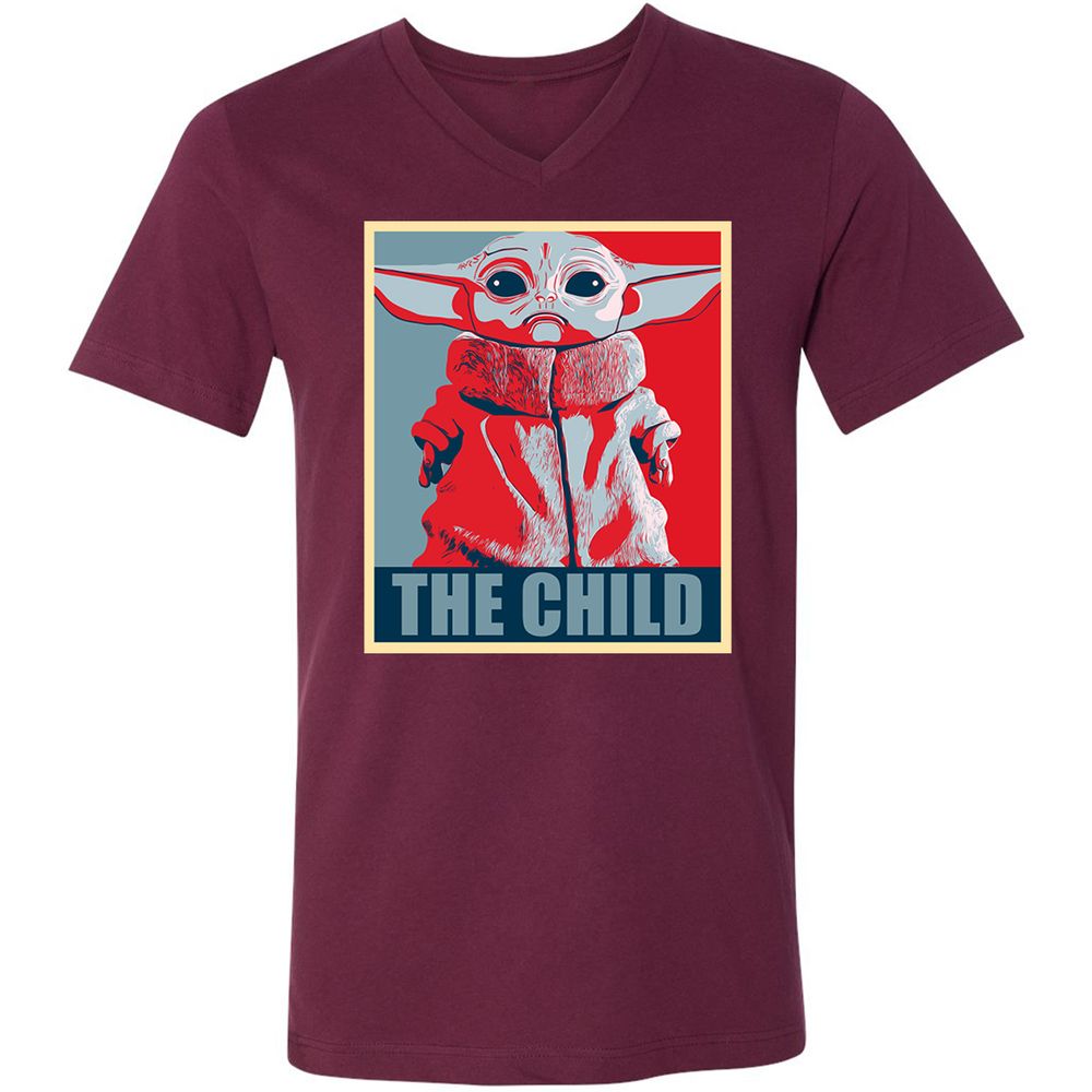Unisex V-Neck T-Shirt - KJCUV2SZ - Maroon - 6