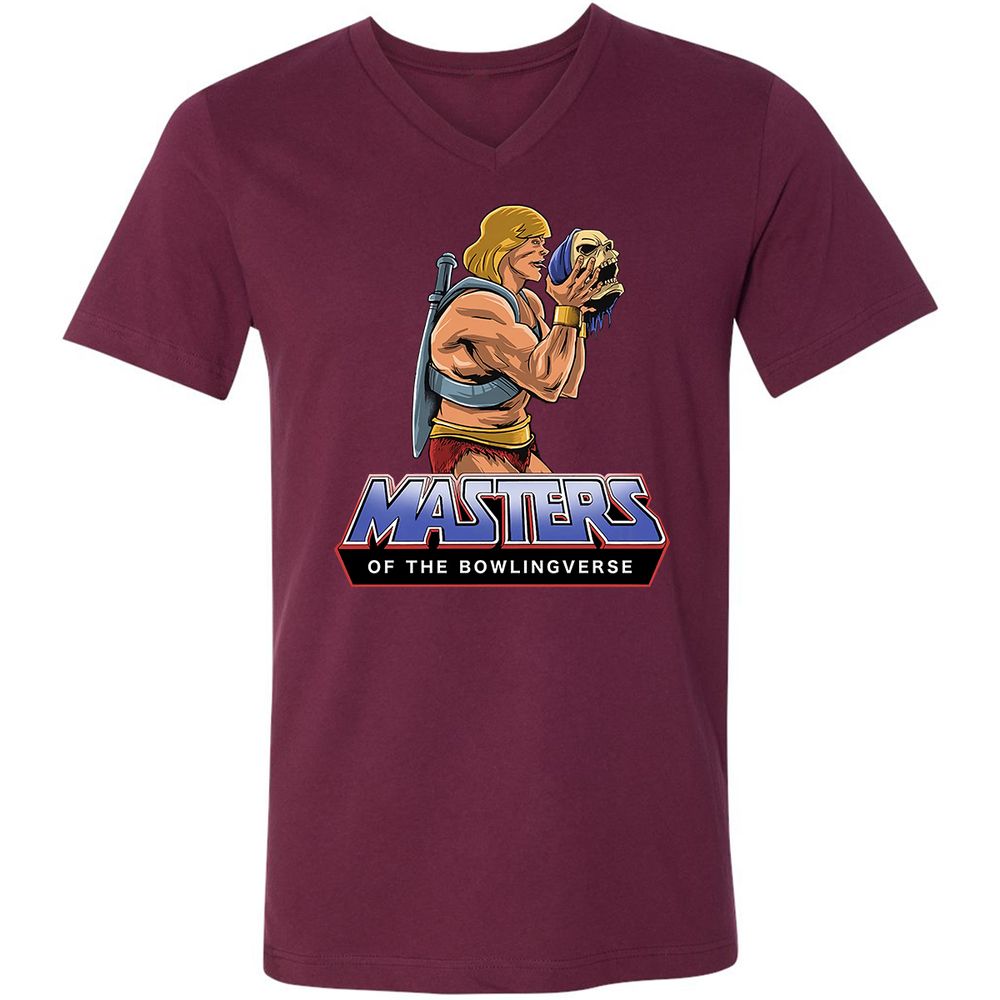 Unisex V-Neck T-Shirt - GCD8FN2L - Maroon - 6