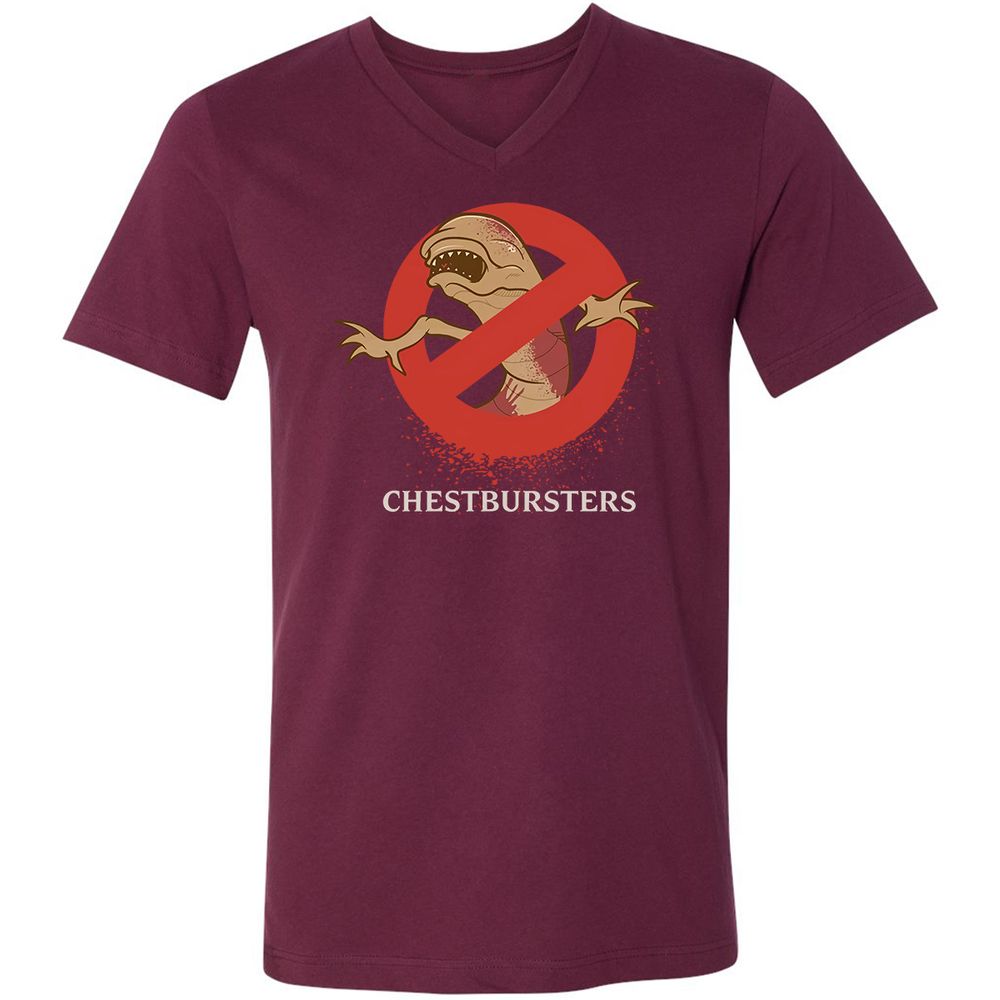 Unisex V-Neck T-Shirt - HXXK6S29 - Maroon - 6