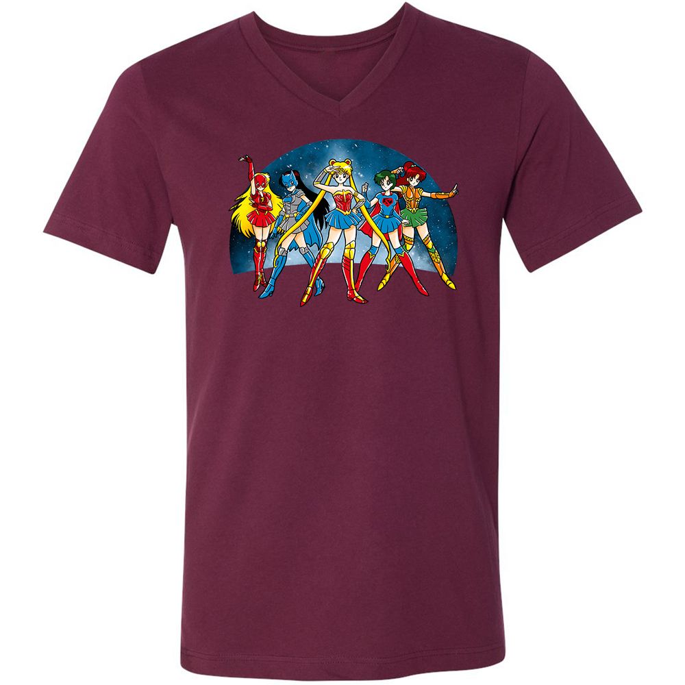 Unisex V-Neck T-Shirt - GTLCLLY7 - Maroon - 6