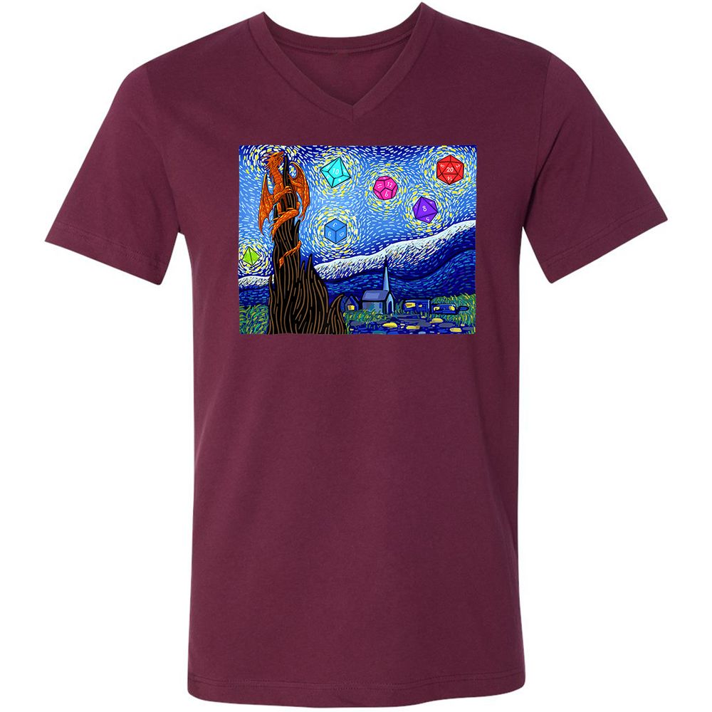 Unisex V-Neck T-Shirt - 8C2AH9VL - Maroon - 6