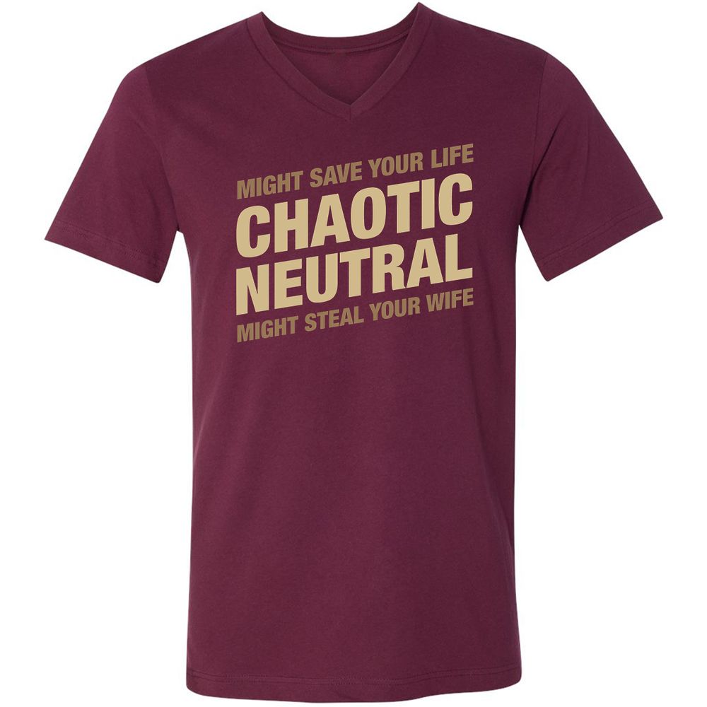 Unisex V-Neck T-Shirt - 1XGNA1N4 - Maroon - 6