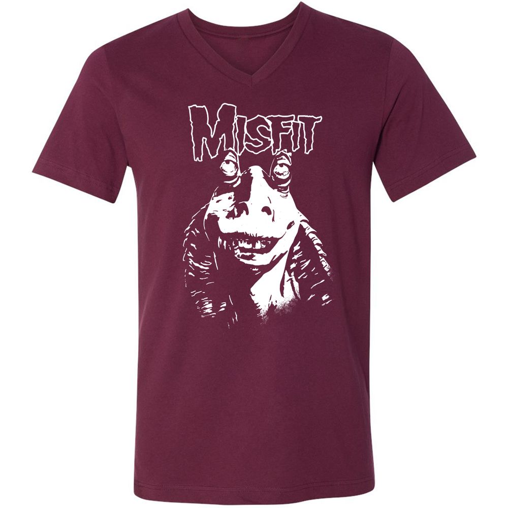 Unisex V-Neck T-Shirt - TZQ7X51V - Maroon - 6