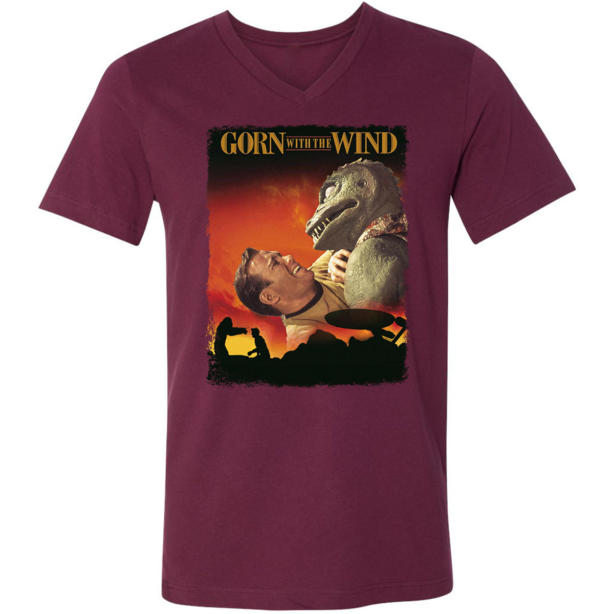 Unisex V-Neck T-Shirt - ASV5TAAZ - Maroon - 6