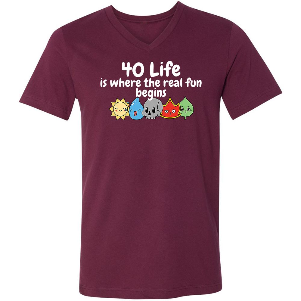 Unisex V-Neck T-Shirt - TD7CPA4V - Maroon - 6