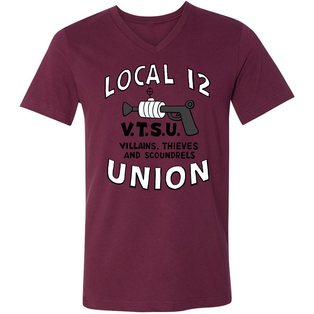 Unisex V-Neck T-Shirt - 9Z258ZLV - Maroon - 6