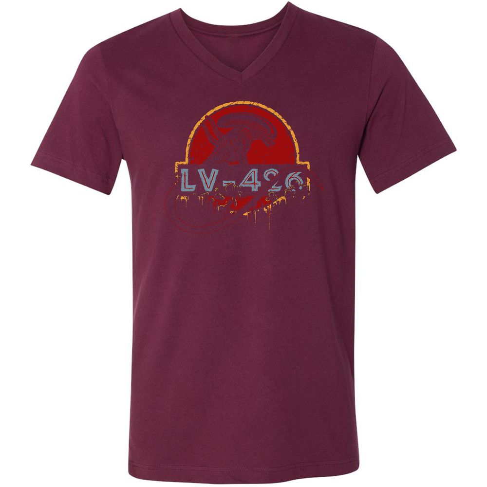 Unisex V-Neck T-Shirt - XSSY5KBZ - Maroon - 6