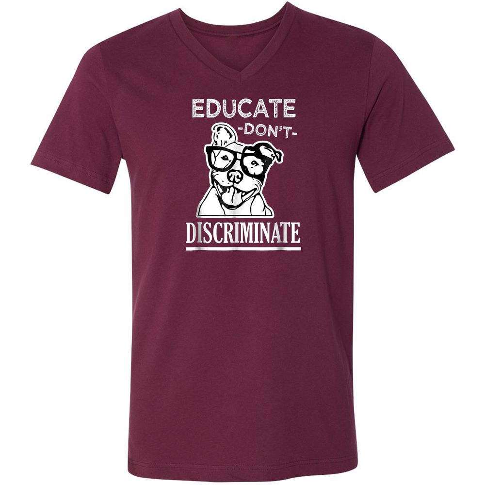 Unisex V-Neck T-Shirt - QQBPR3RC - Maroon - 6