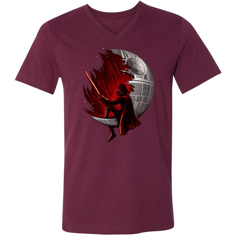 Unisex V-Neck T-Shirt - 7KRD32KX - Maroon - 6