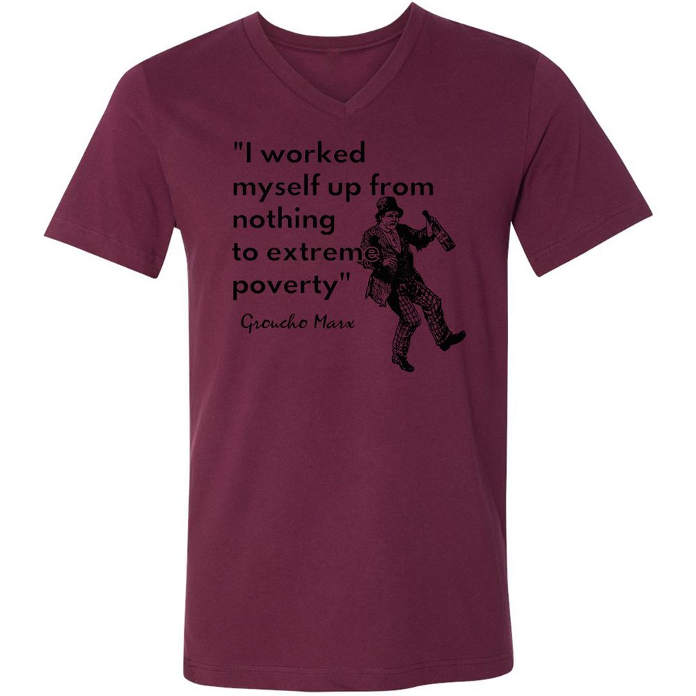 Unisex V-Neck T-Shirt - NUAAFYD3 - Maroon - 6