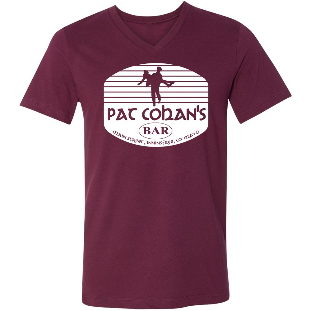 Unisex V-Neck T-Shirt - VPGAAQRZ - Maroon - 6
