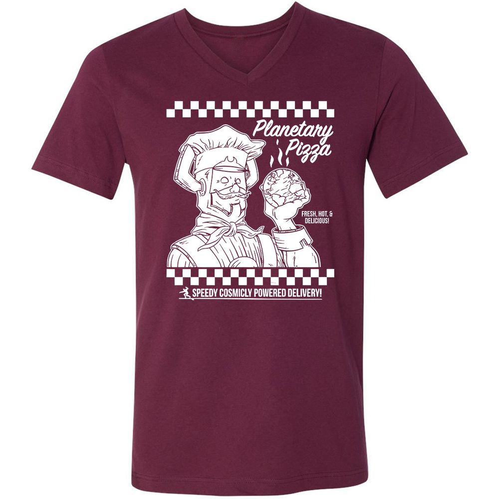 Unisex V-Neck T-Shirt - N58H1TEV - Maroon - 6