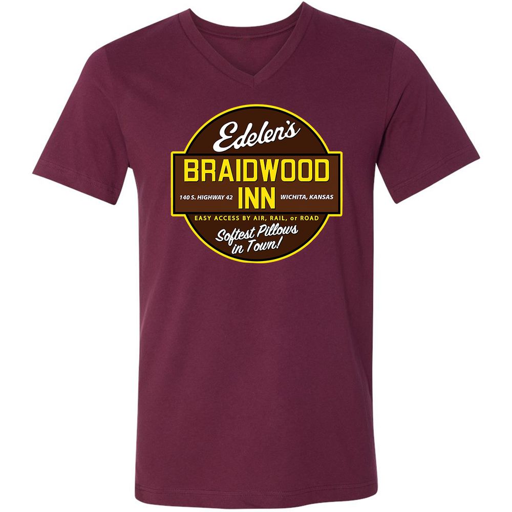 Unisex V-Neck T-Shirt - 9FU9CDWA - Maroon - 6