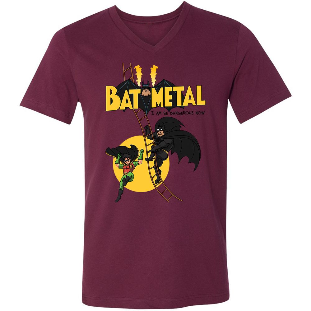 Unisex V-Neck T-Shirt - A15HXCUQ - Maroon - 6