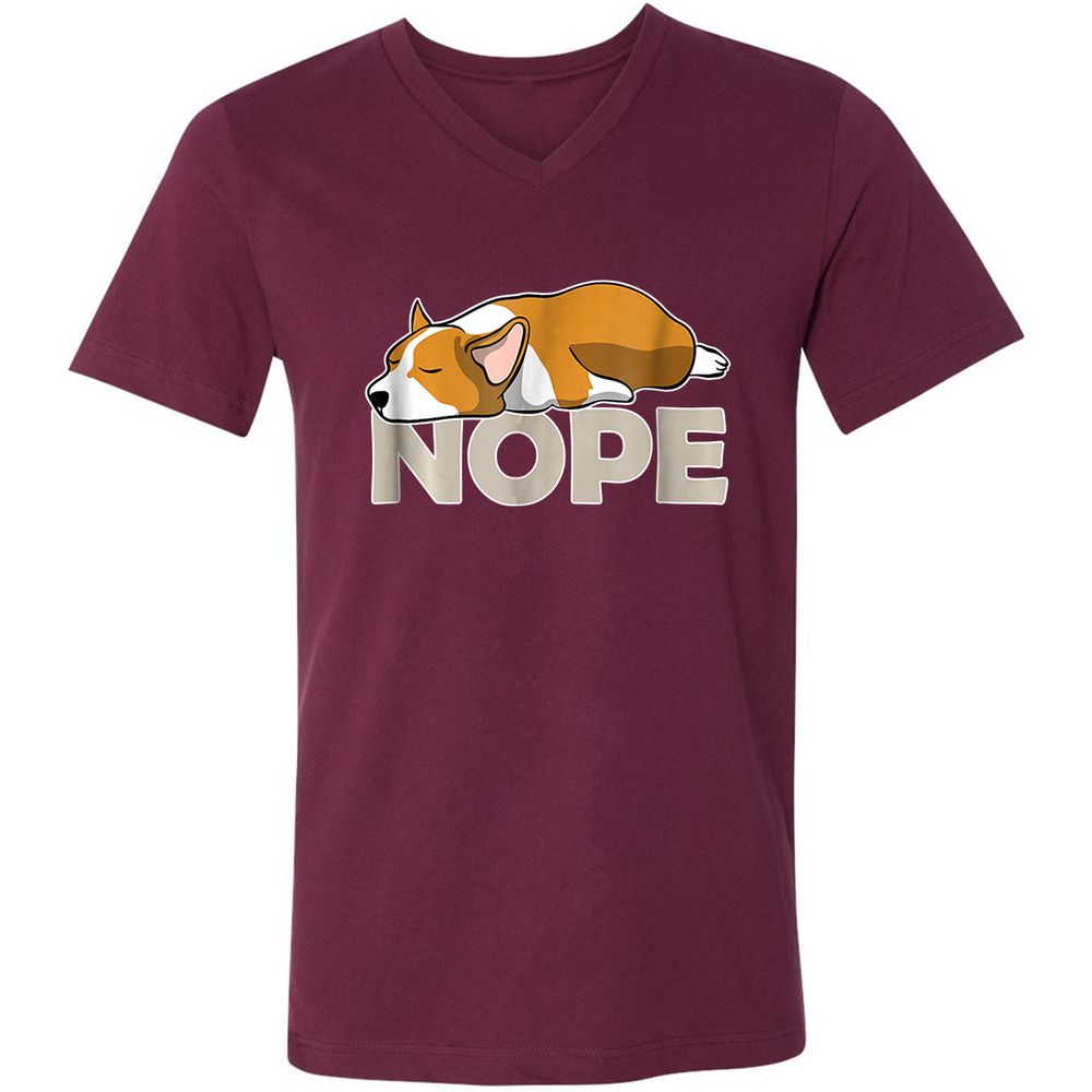 Unisex V-Neck T-Shirt - N6GW8FMP - Maroon - 6