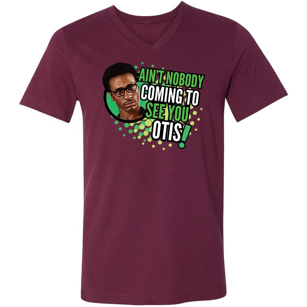 Unisex V-Neck T-Shirt - G3CNL2E7 - Maroon - 6