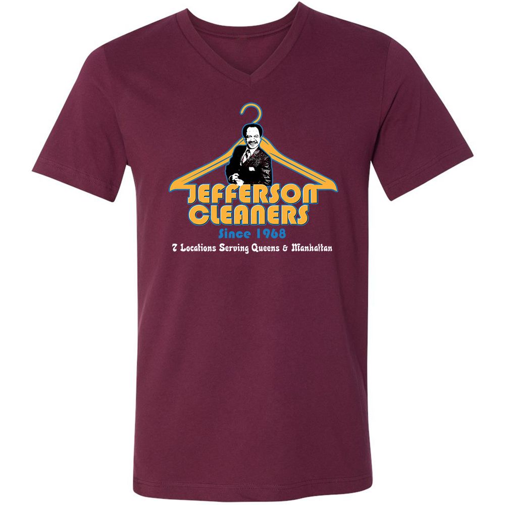 Unisex V-Neck T-Shirt - 49159RS6 - Maroon - 6