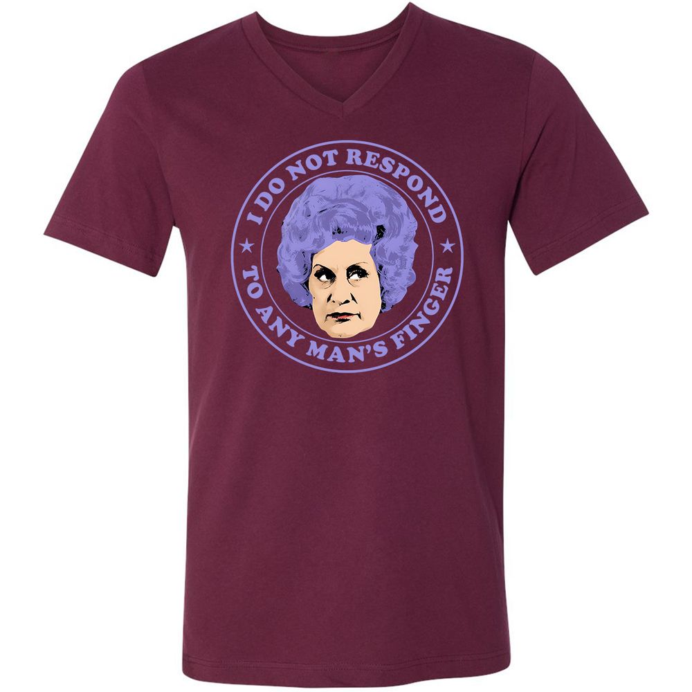 Unisex V-Neck T-Shirt - QJ1TWGS5 - Maroon - 6