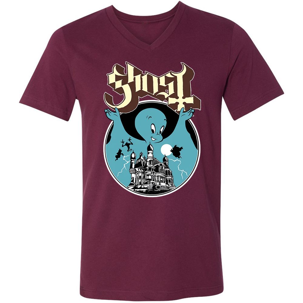 Unisex V-Neck T-Shirt - JWCS5191 - Maroon - 6