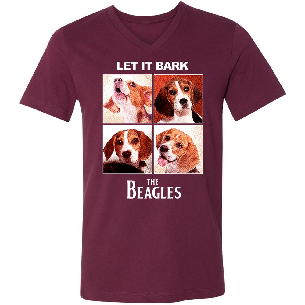 Unisex V-Neck T-Shirt - MFAV9ACB - Maroon - 6