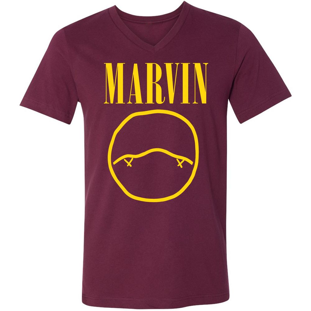 Unisex V-Neck T-Shirt - AV1R88QB - Maroon - 6