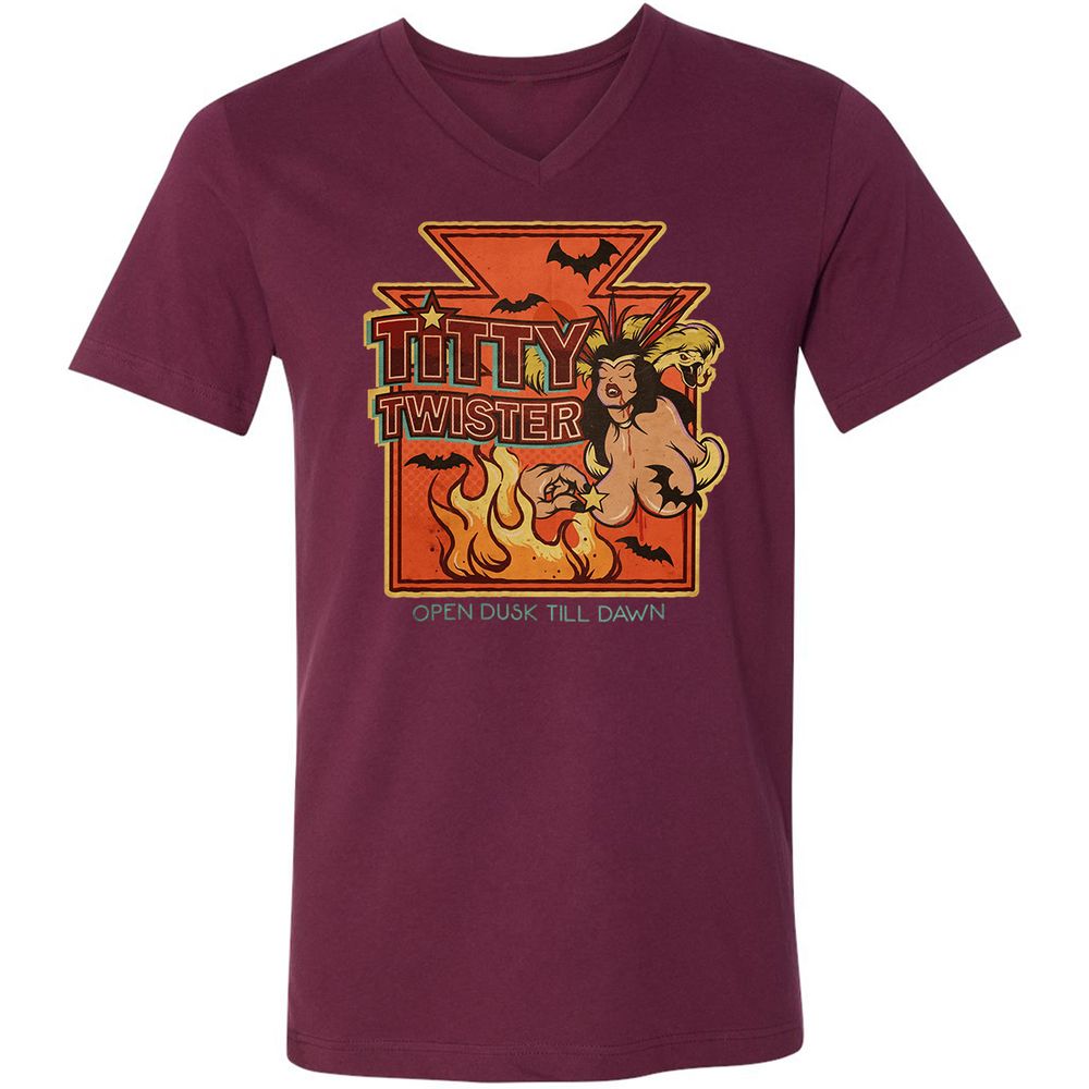 Unisex V-Neck T-Shirt - RK5363S9 - Maroon - 6