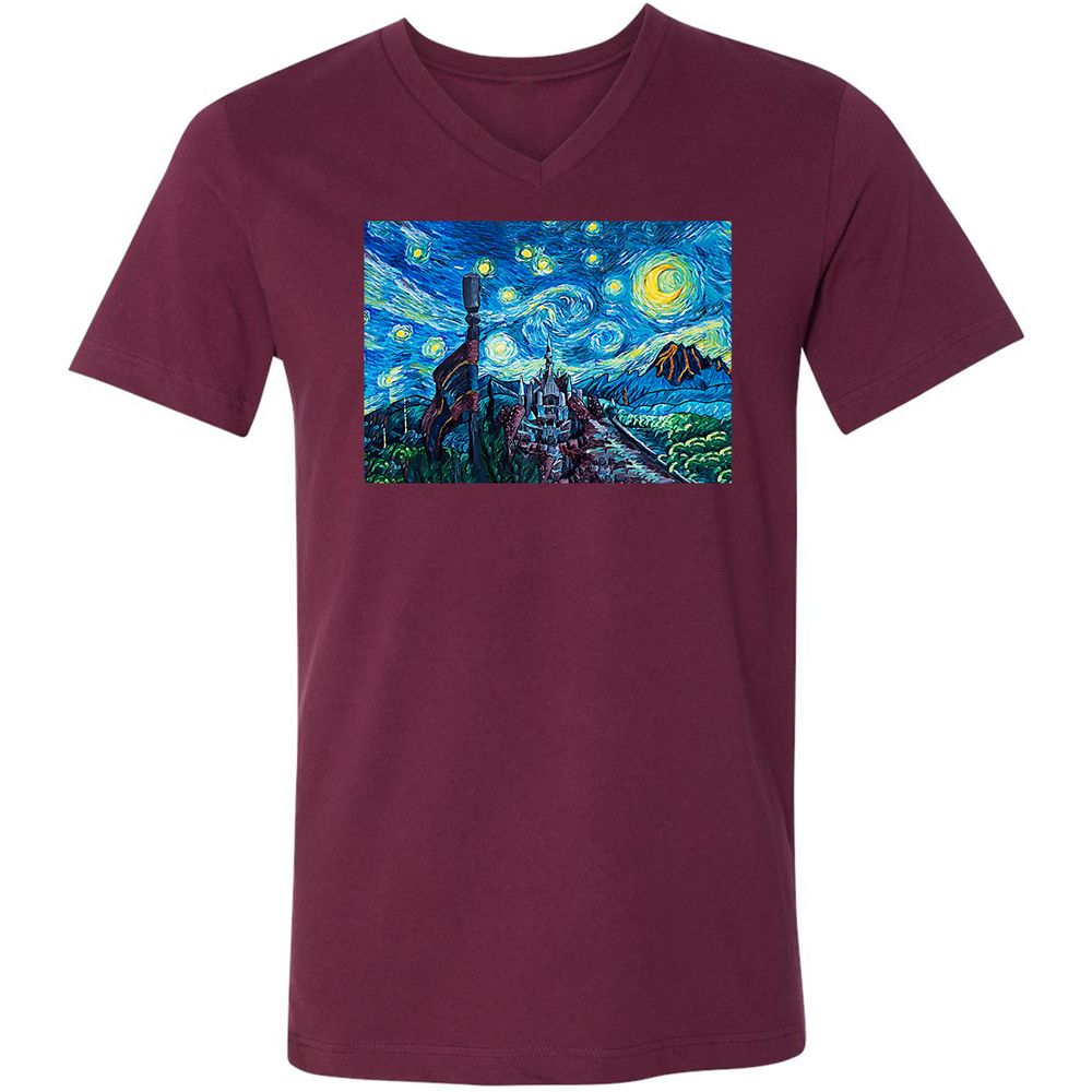 Unisex V-Neck T-Shirt - CZHYBSEU - Maroon - 6