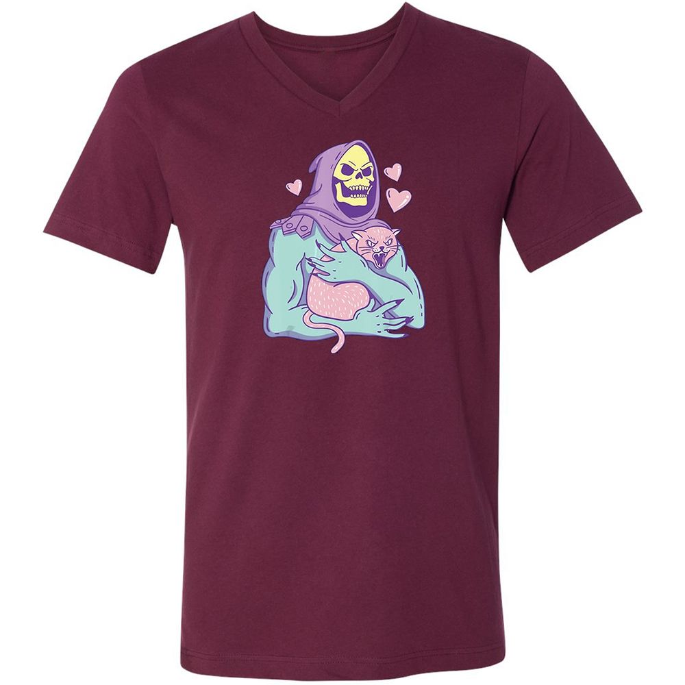 Unisex V-Neck T-Shirt - A3GSBGDK - Maroon - 6