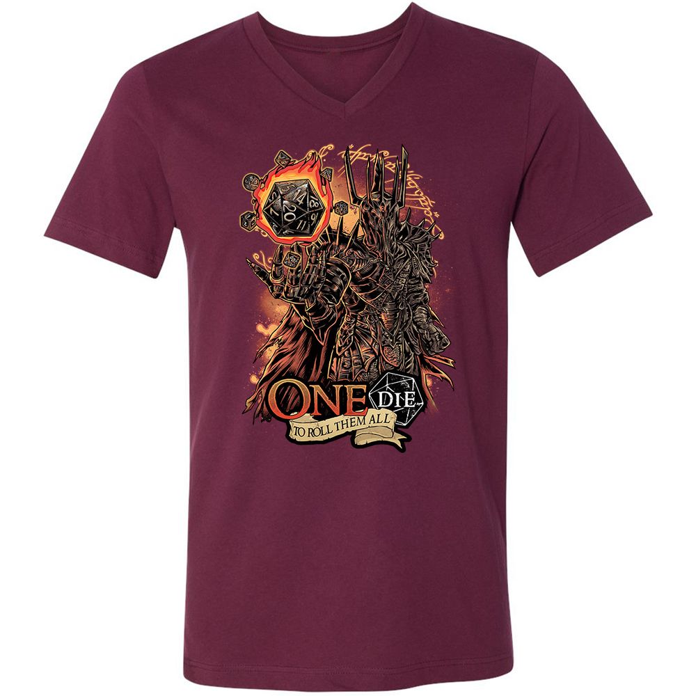 Unisex V-Neck T-Shirt - ZB4HL9PB - Maroon - 6