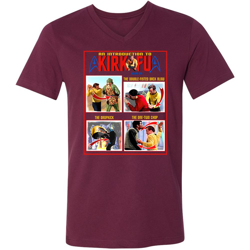 Unisex V-Neck T-Shirt - 1ZMQY5XB - Maroon - 6