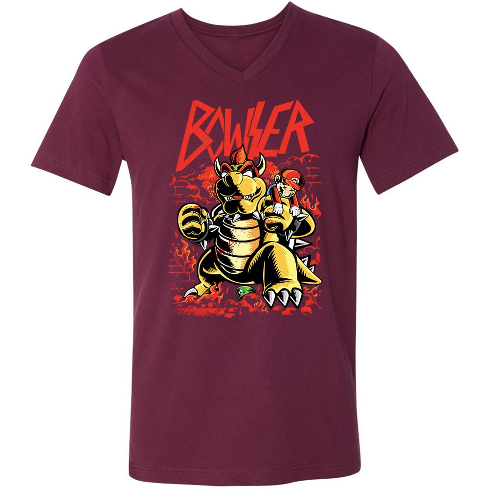Unisex V-Neck T-Shirt - L3AFH7FM - Maroon - 6