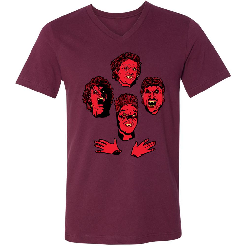 Unisex V-Neck T-Shirt - C6NSK37M - Maroon - 6