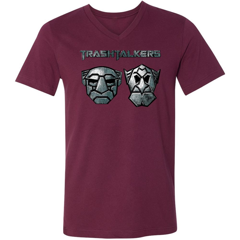 Unisex V-Neck T-Shirt - ANSRUJ11 - Maroon - 6