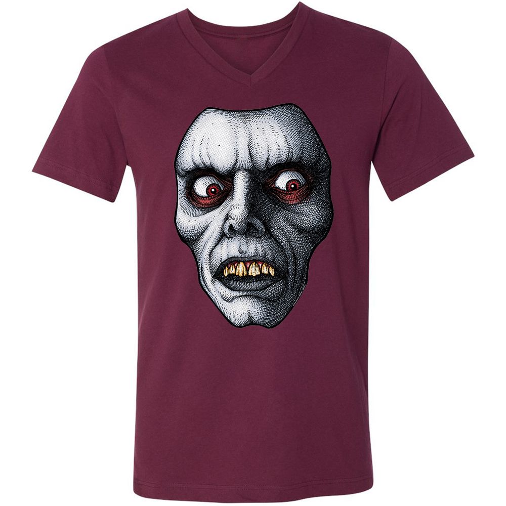 Unisex V-Neck T-Shirt - NY6AKWYW - Maroon - 6