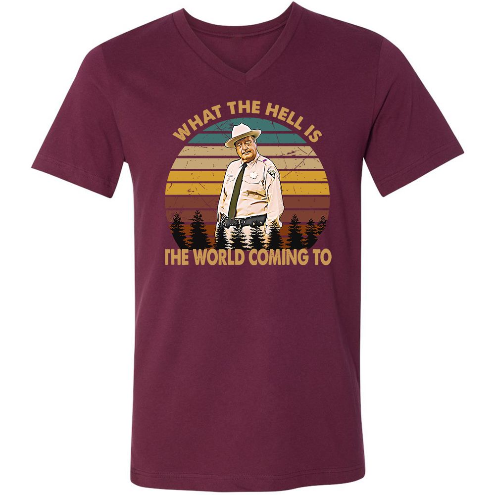 Unisex V-Neck T-Shirt - DZM1UDLM - Maroon - 6
