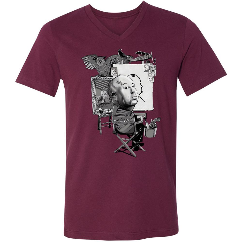 Unisex V-Neck T-Shirt - X8X2TV93 - Maroon - 6