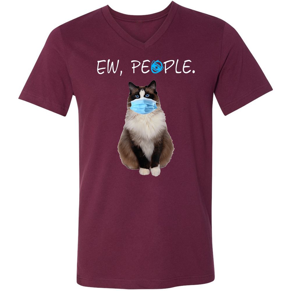 Unisex V-Neck T-Shirt - R6KT45V3 - Maroon - 6