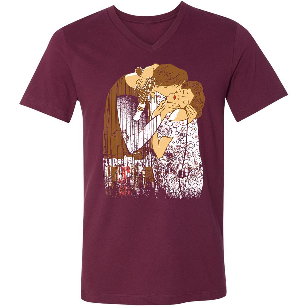 Unisex V-Neck T-Shirt - TCDCDGS8 - Maroon - 6