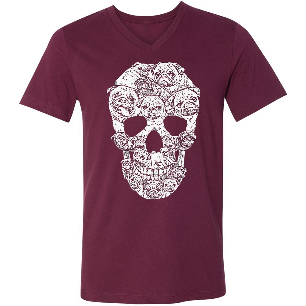 Unisex V-Neck T-Shirt - 5YYCGDZH - Maroon - 6