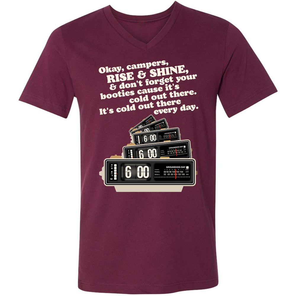 Unisex V-Neck T-Shirt - XYCEET35 - Maroon - 6