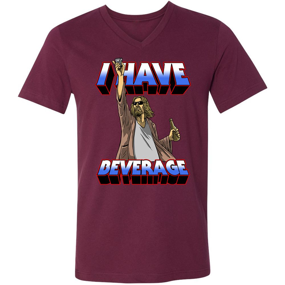Unisex V-Neck T-Shirt - WA3GP9EA - Maroon - 6