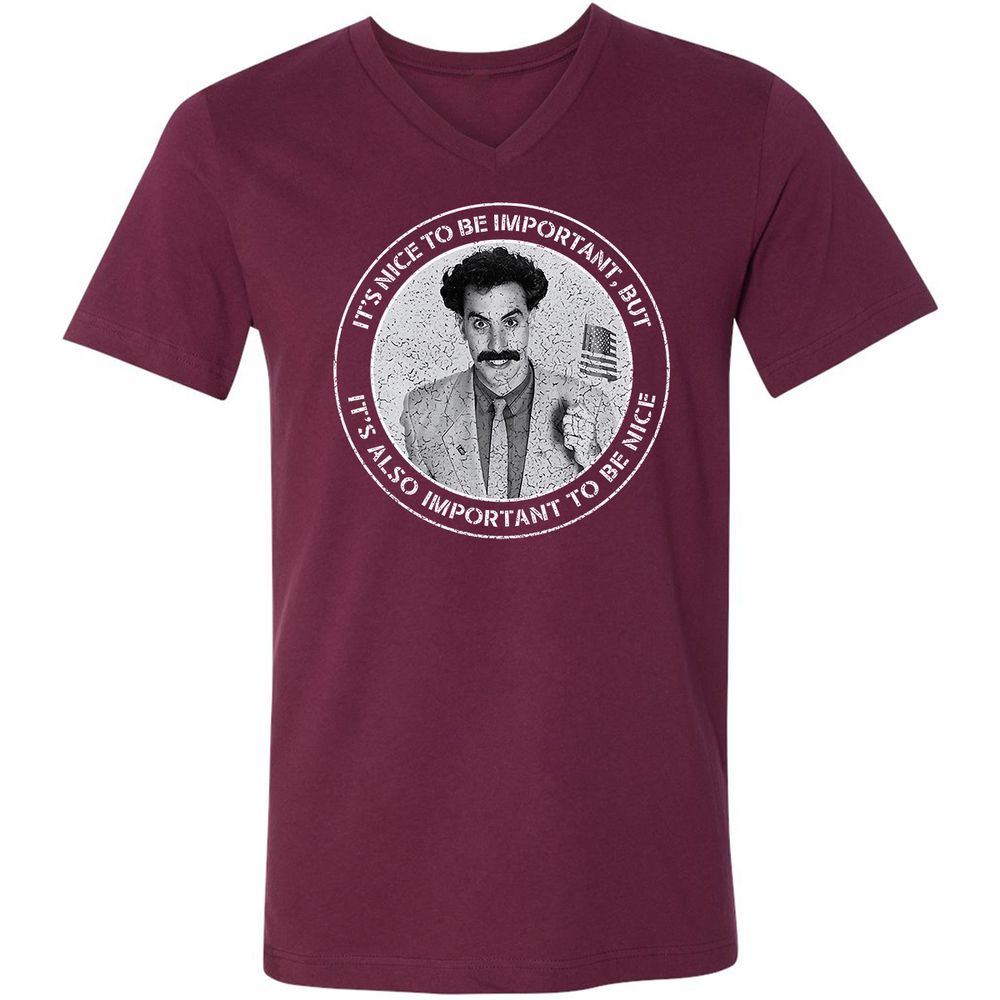 Unisex V-Neck T-Shirt - 8R6YN6KL - Maroon - 6