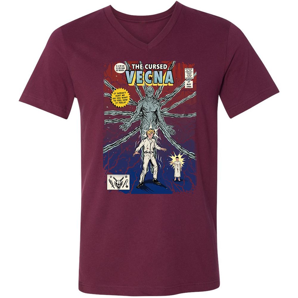 Unisex V-Neck T-Shirt - UTNQZ4FW - Maroon - 6