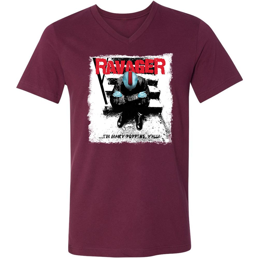 Unisex V-Neck T-Shirt - N2ZEES4V - Maroon - 6