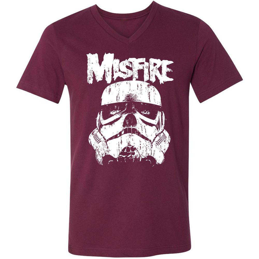 Unisex V-Neck T-Shirt - DYPZNWVS - Maroon - 6