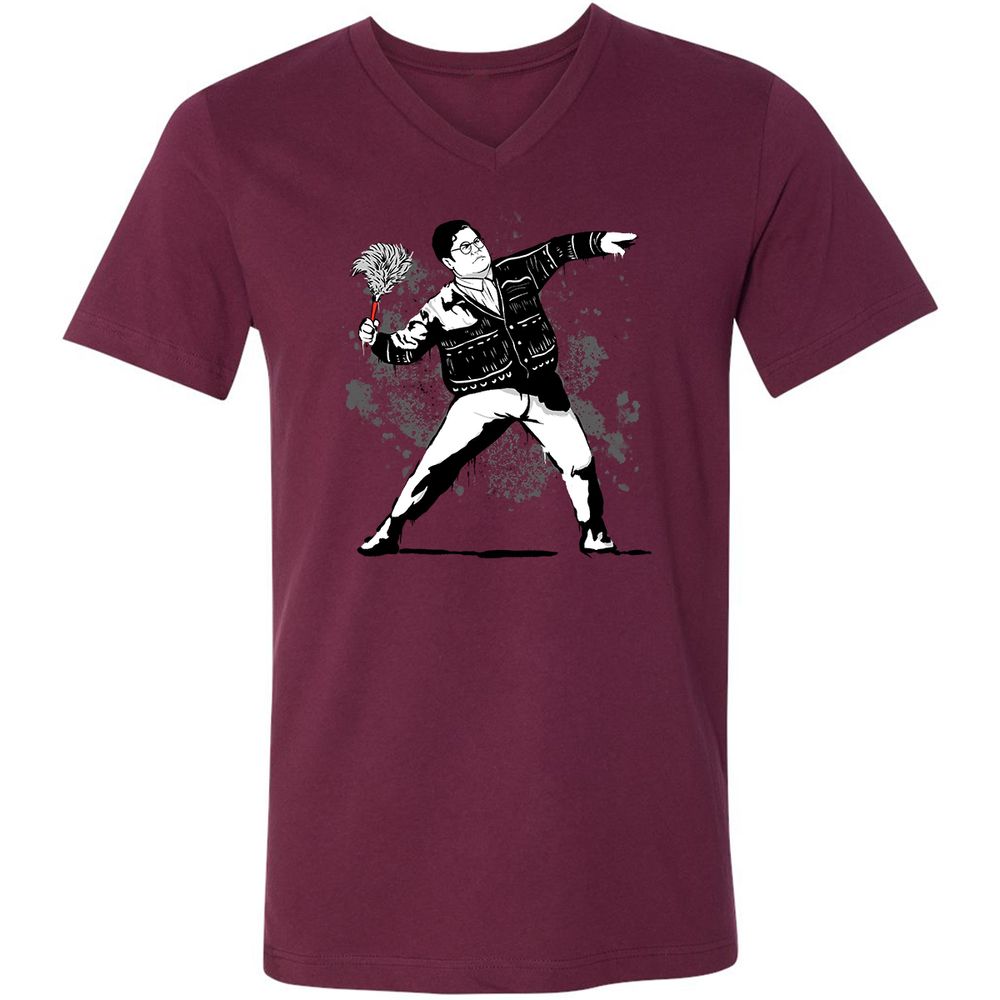 Unisex V-Neck T-Shirt - 9NYCDJLC - Maroon - 6