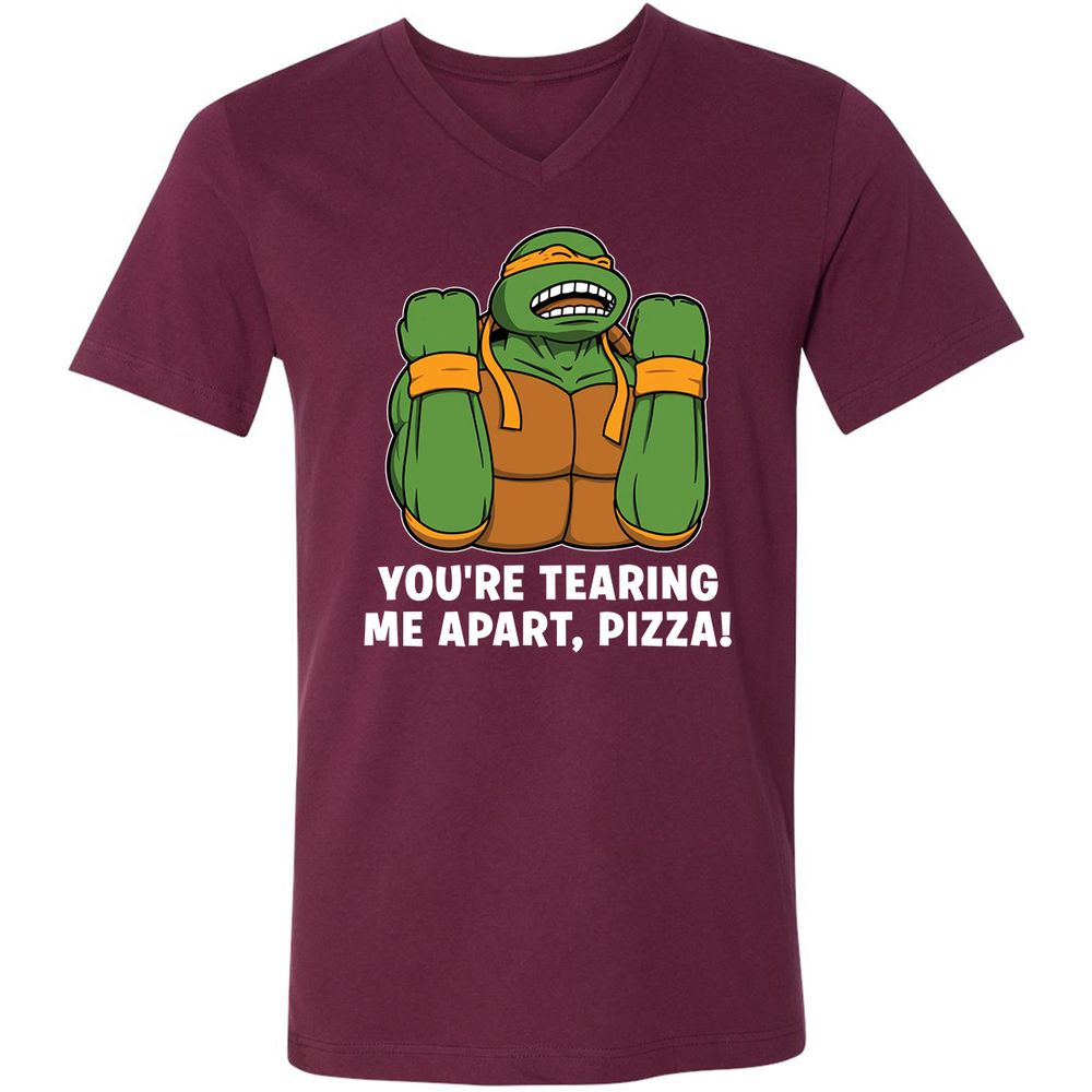 Unisex V-Neck T-Shirt - ABP2TZF6 - Maroon - 6