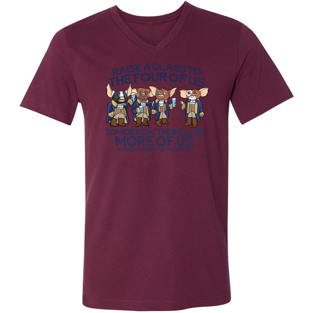 Unisex V-Neck T-Shirt - RBMQ4WXB - Maroon - 6