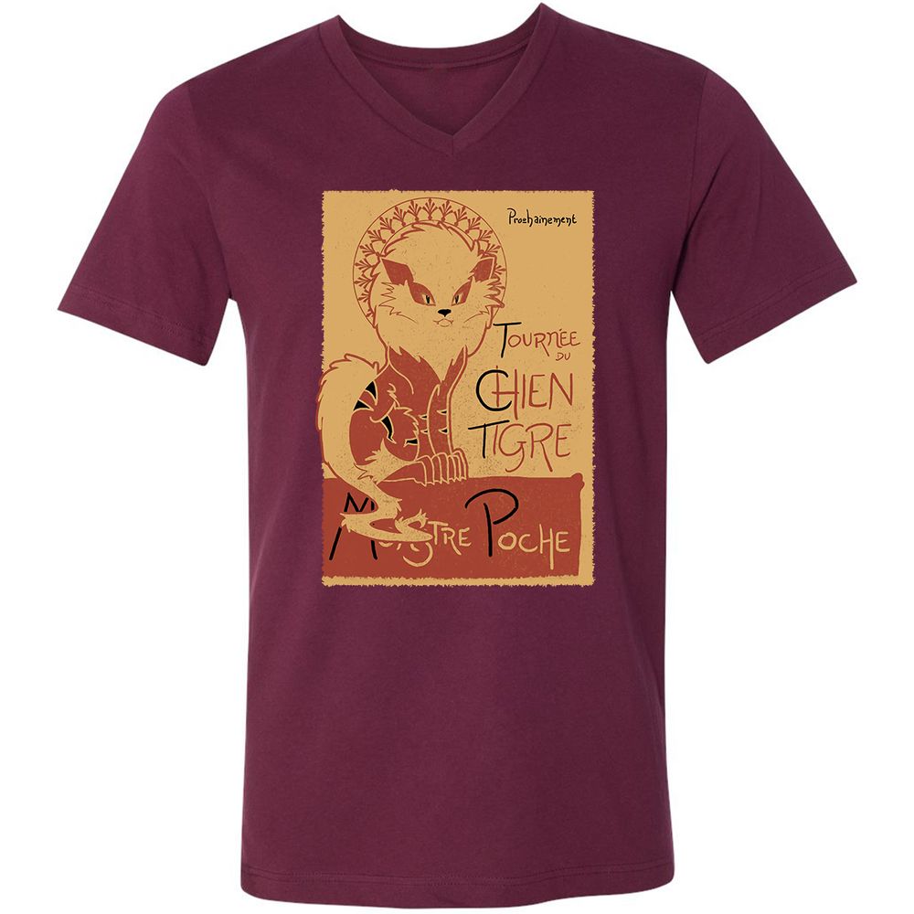 Unisex V-Neck T-Shirt - RN5LJTZE - Maroon - 6